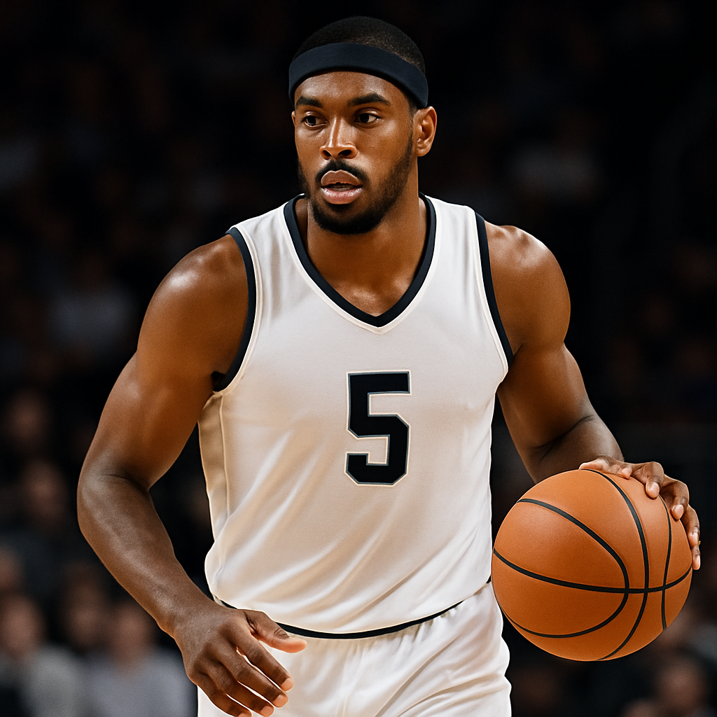 professional basketball player with number 5 on his shirt and no team name-1